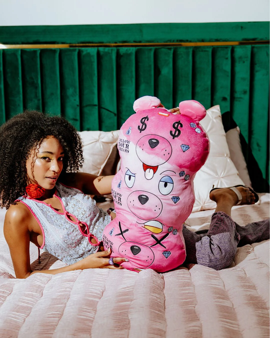 MONEYBEAR TRIPLE PINK PLUSH TOY/PILLOW - Image 6