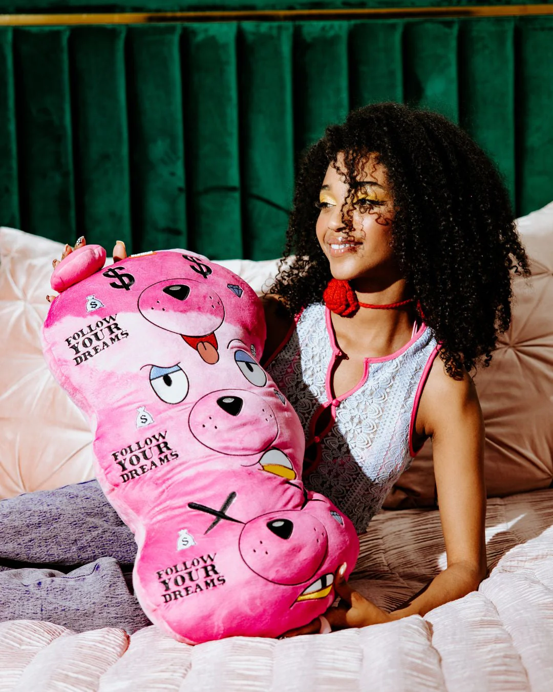 MONEYBEAR TRIPLE PINK PLUSH TOY/PILLOW - Image 8