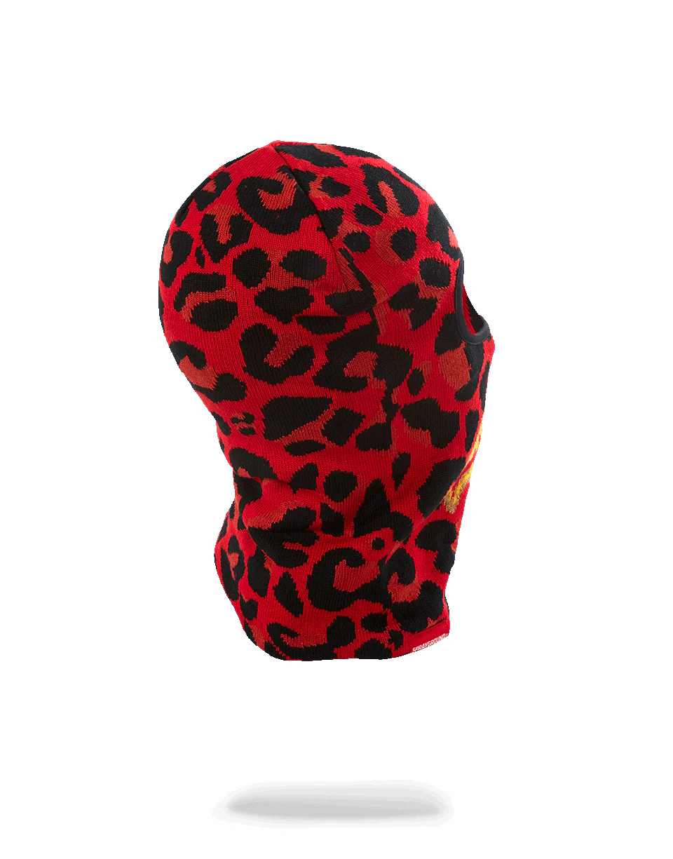 RED LEOPARD GOLD SHARK MOUTH SKI MASK - Image 3