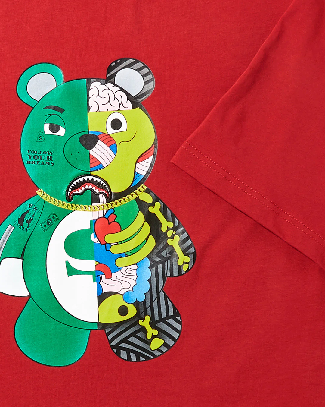 YOUTH ANATOMY BEAR T-SHIRT RED - Image 7