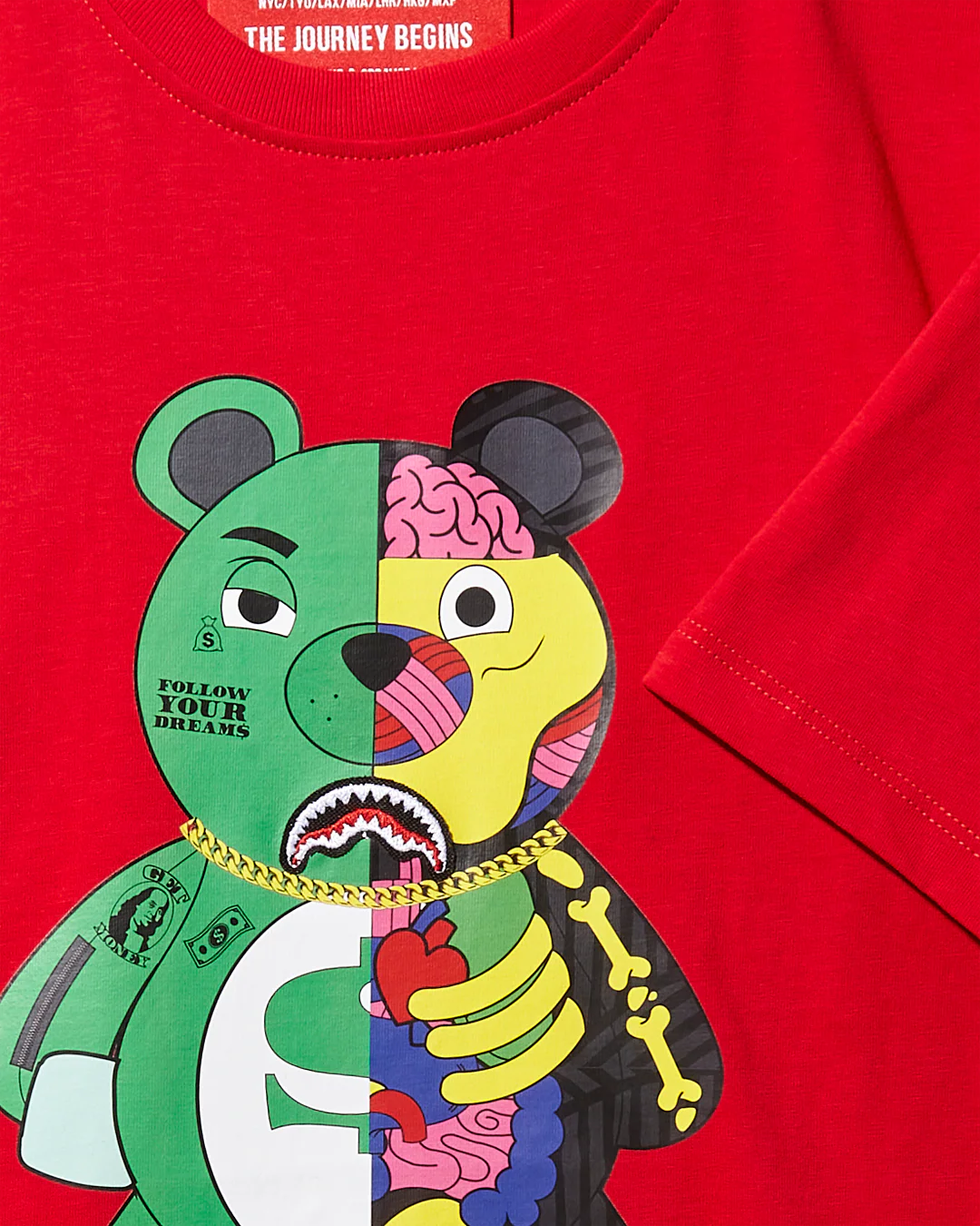 YOUTH ANATOMY BEAR T-SHIRT RED - Image 8